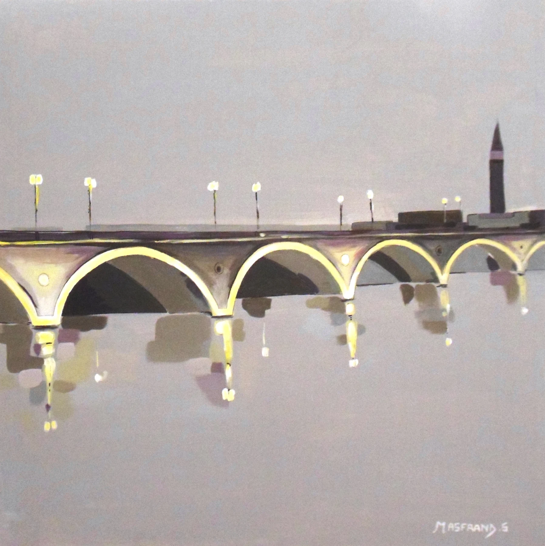 Le pont de pierre de Bordeaux — Acrylique