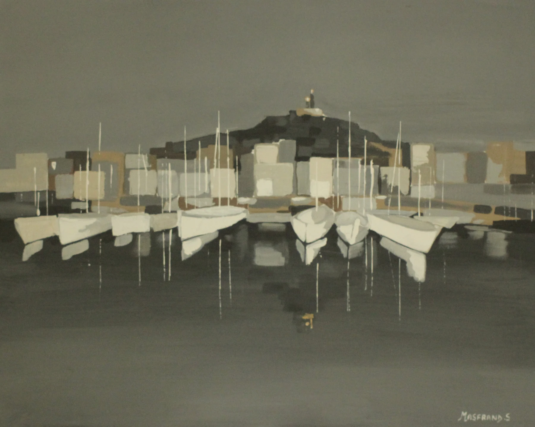 La bonne-mère veille sur Marseille et son Vieux-Port — Acrylique