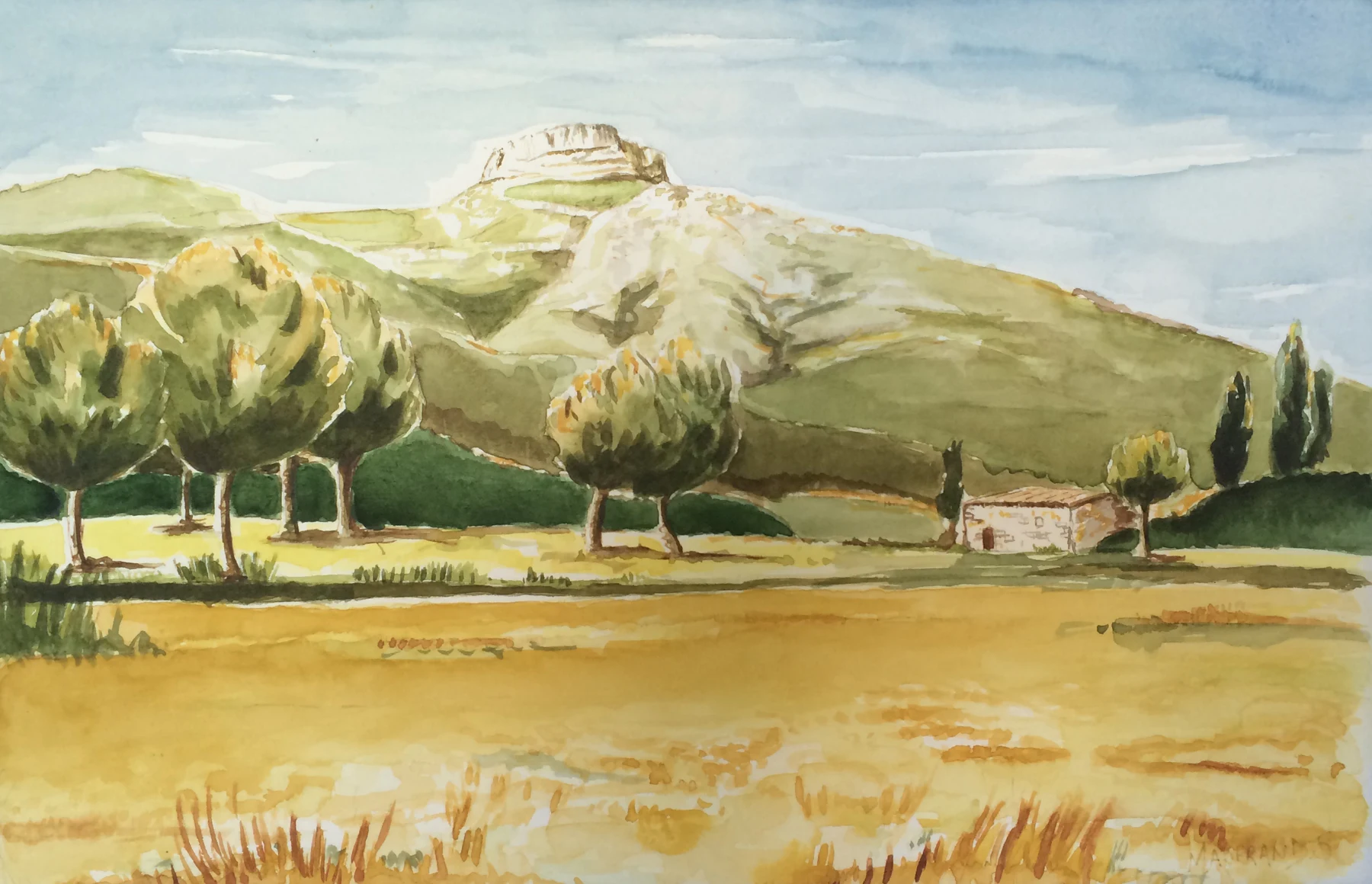 Le Garlaban — Aquarelle