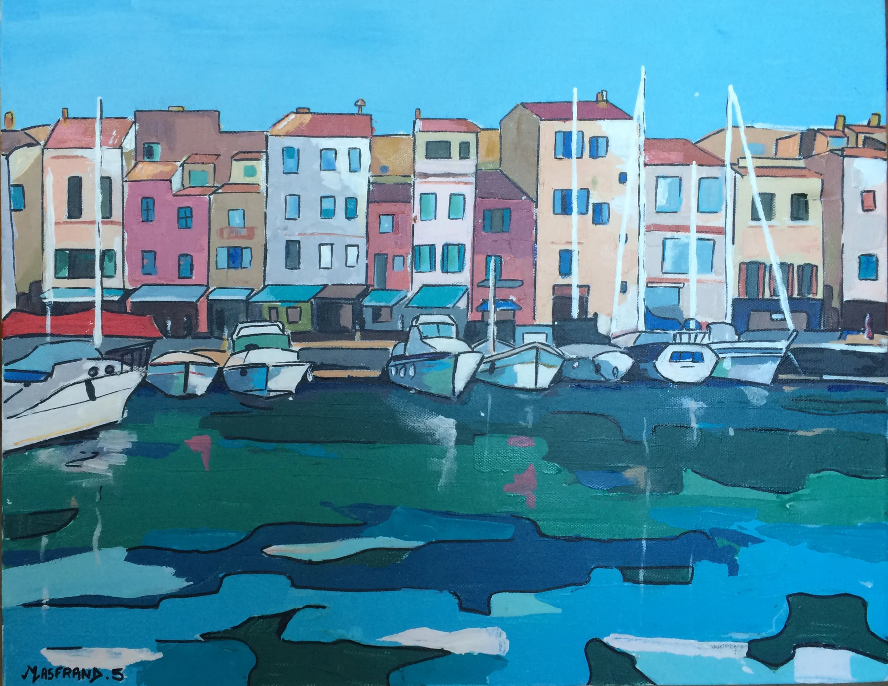 Le port de Cassis — Acrylique