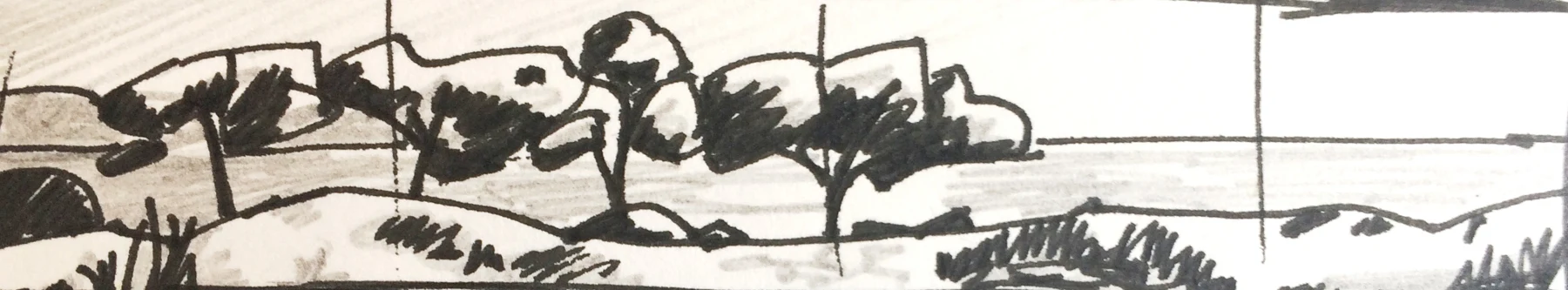 Calanques Tryptique — Croquis — Dessin
