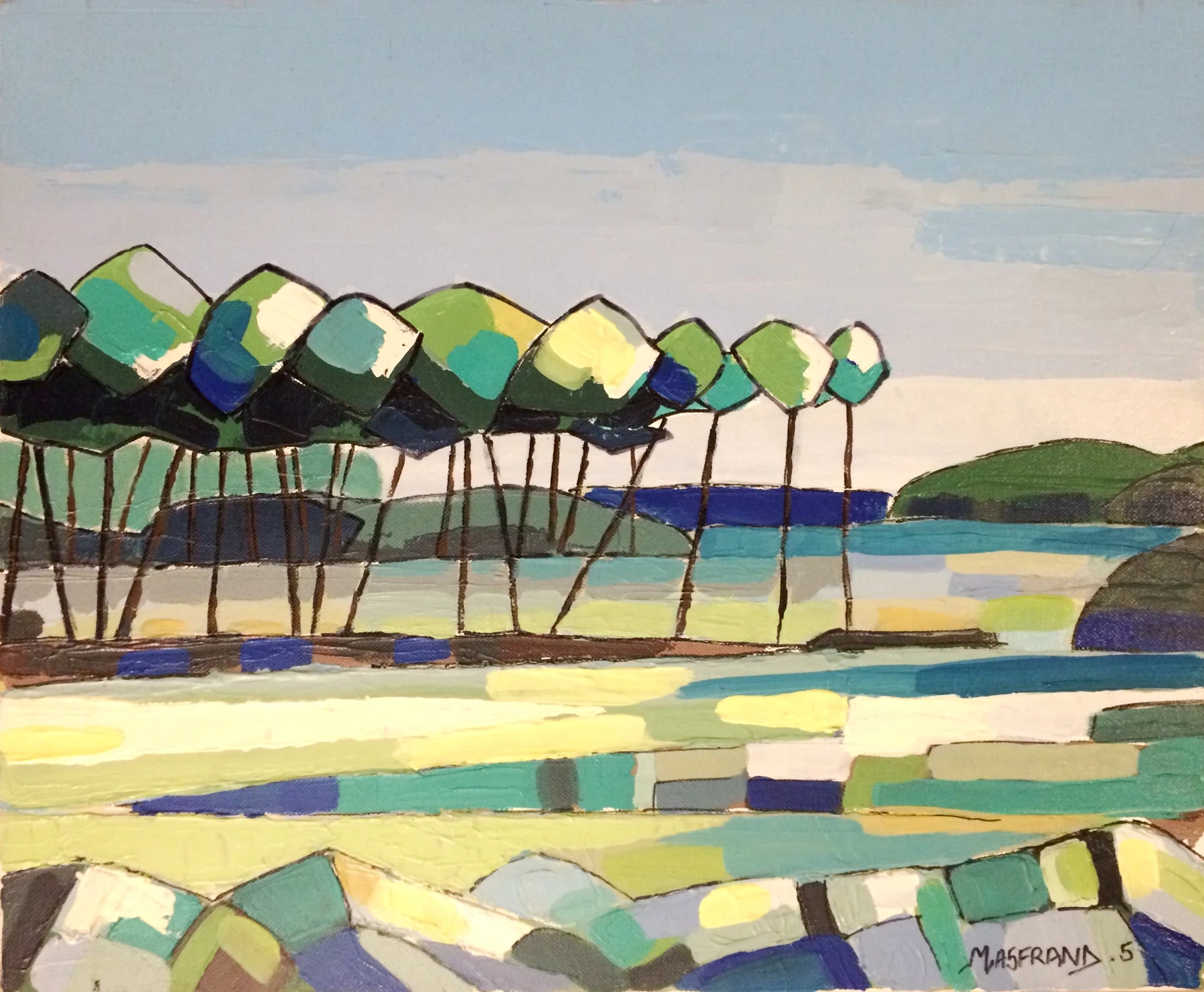 Sur la route des Landes — Acrylique