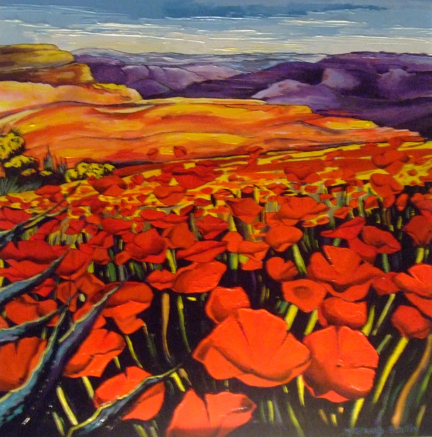 Les coquelicots de Zanella — Acrylique · Reproduction